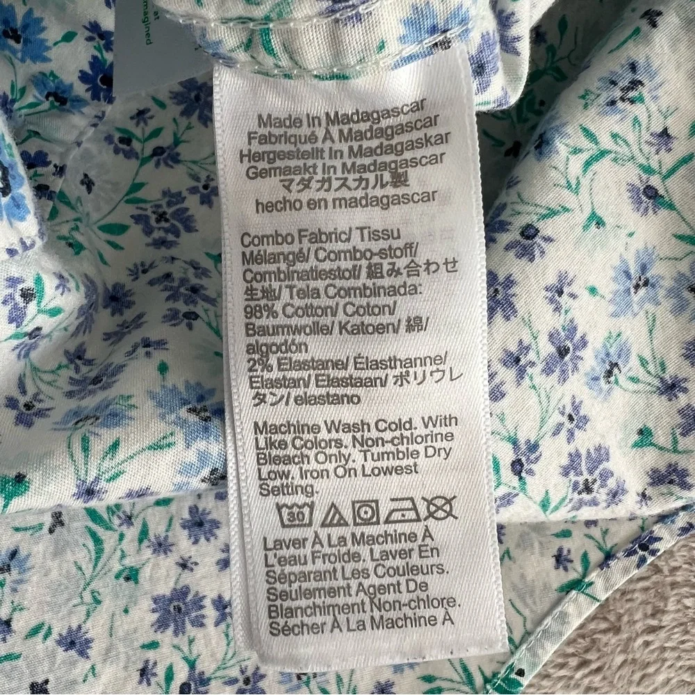 J. Crew Factory Shirt Printed short-sleeve slim flex casual Men's M Floral BS146